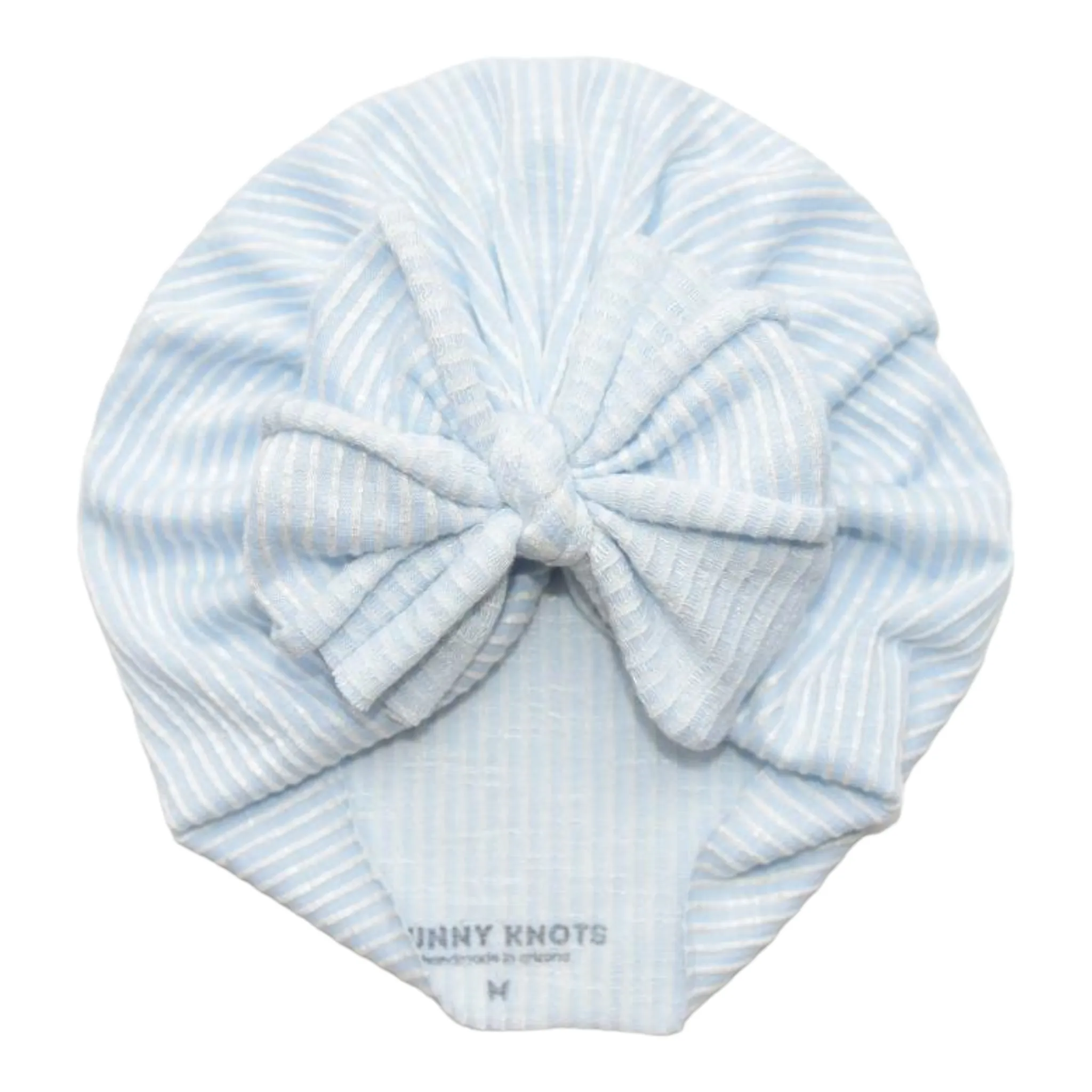 Marilee | Baby Blue & White Stripe | Buttery Seersucker Headwrap