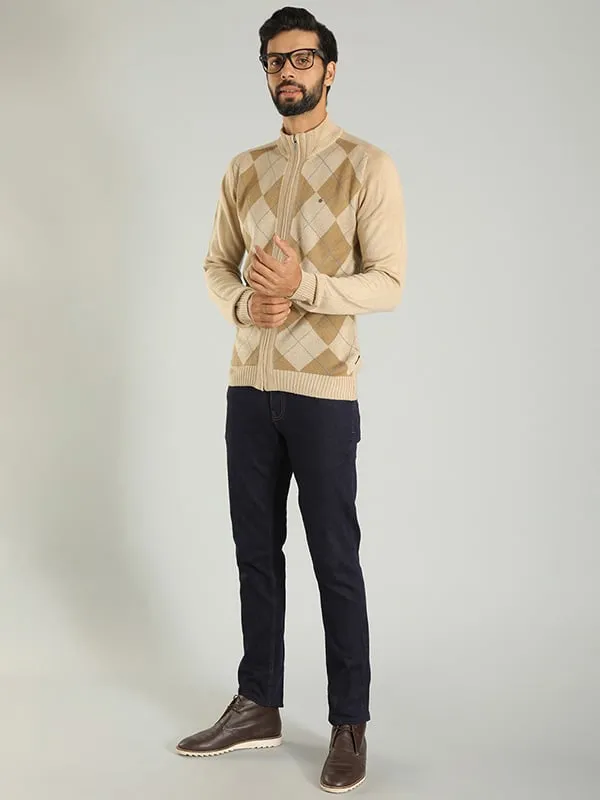Men Solid Full Sleeve High Neck Sweater