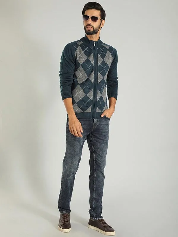 Men Solid Full Sleeve High Neck Sweater