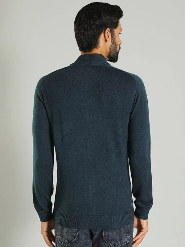 Men Solid Full Sleeve High Neck Sweater