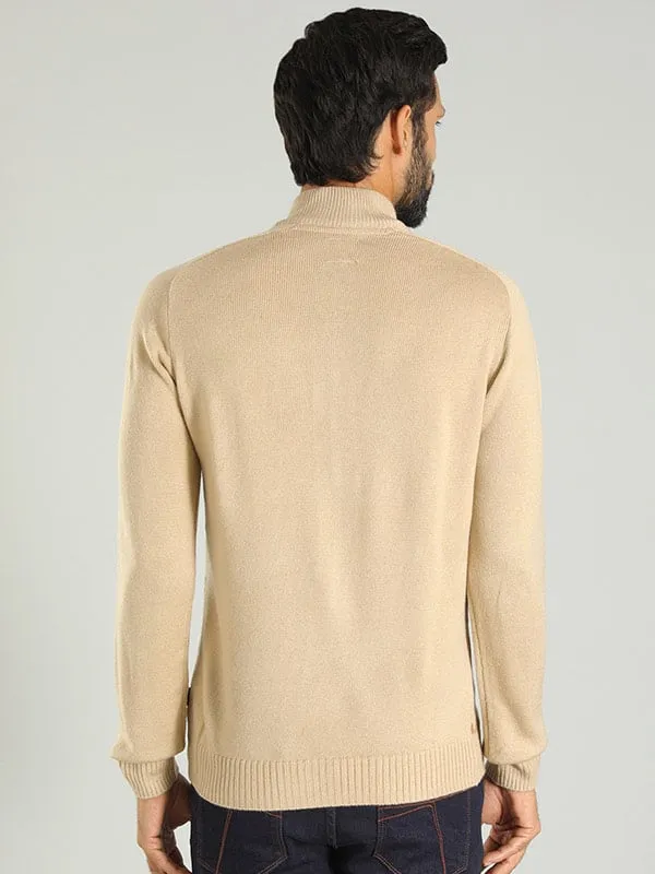 Men Solid Full Sleeve High Neck Sweater