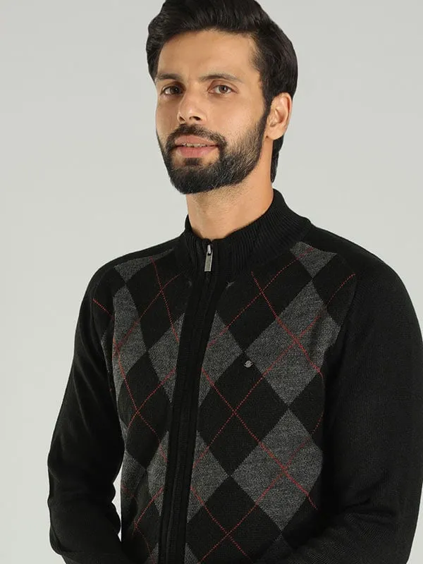 Men Solid Full Sleeve High Neck Sweater