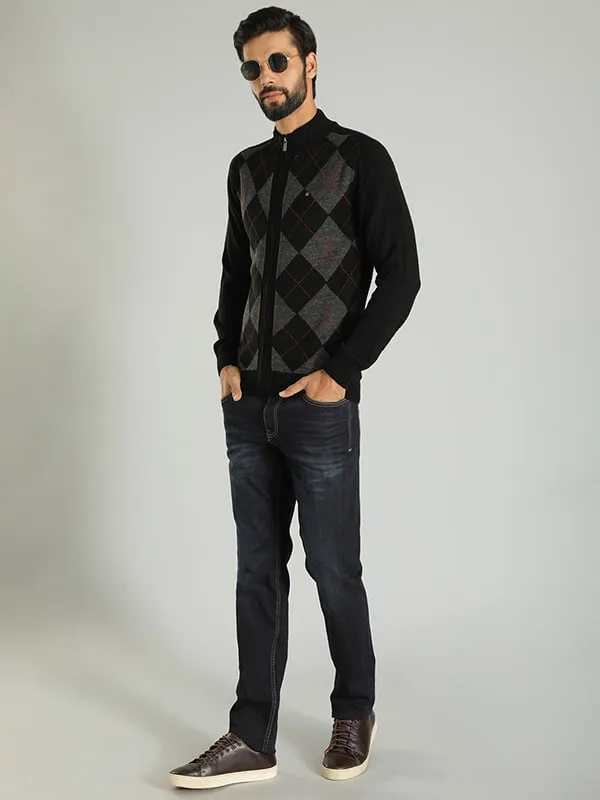Men Solid Full Sleeve High Neck Sweater