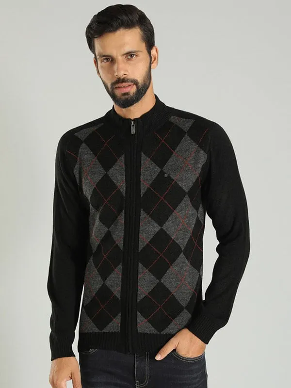 Men Solid Full Sleeve High Neck Sweater