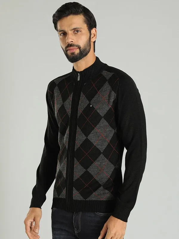 Men Solid Full Sleeve High Neck Sweater