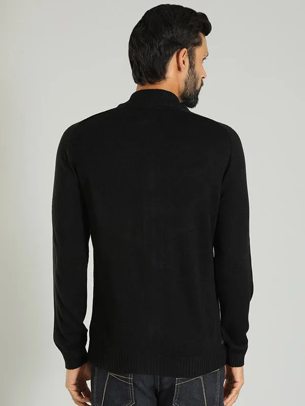 Men Solid Full Sleeve High Neck Sweater