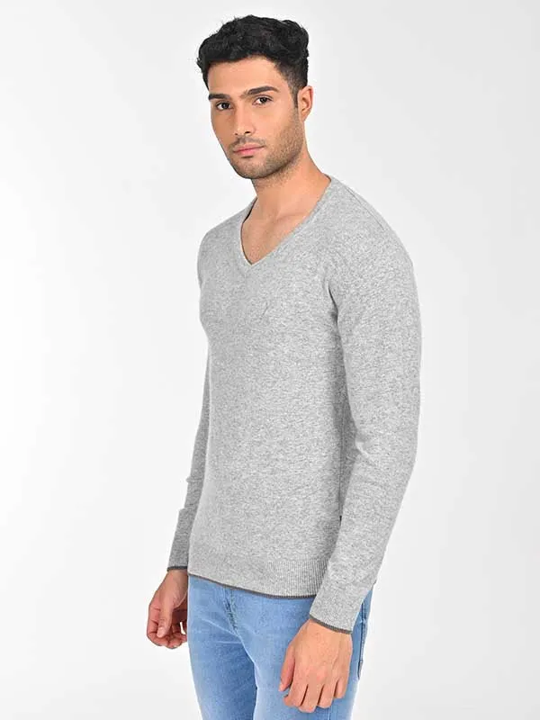 Men Solid Full Sleeve Wool Blend Sweater