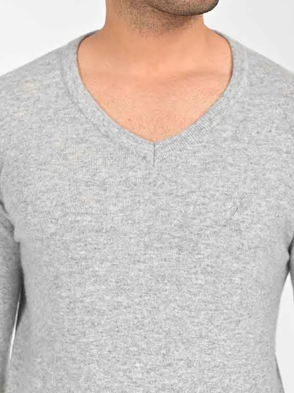 Men Solid Full Sleeve Wool Blend Sweater