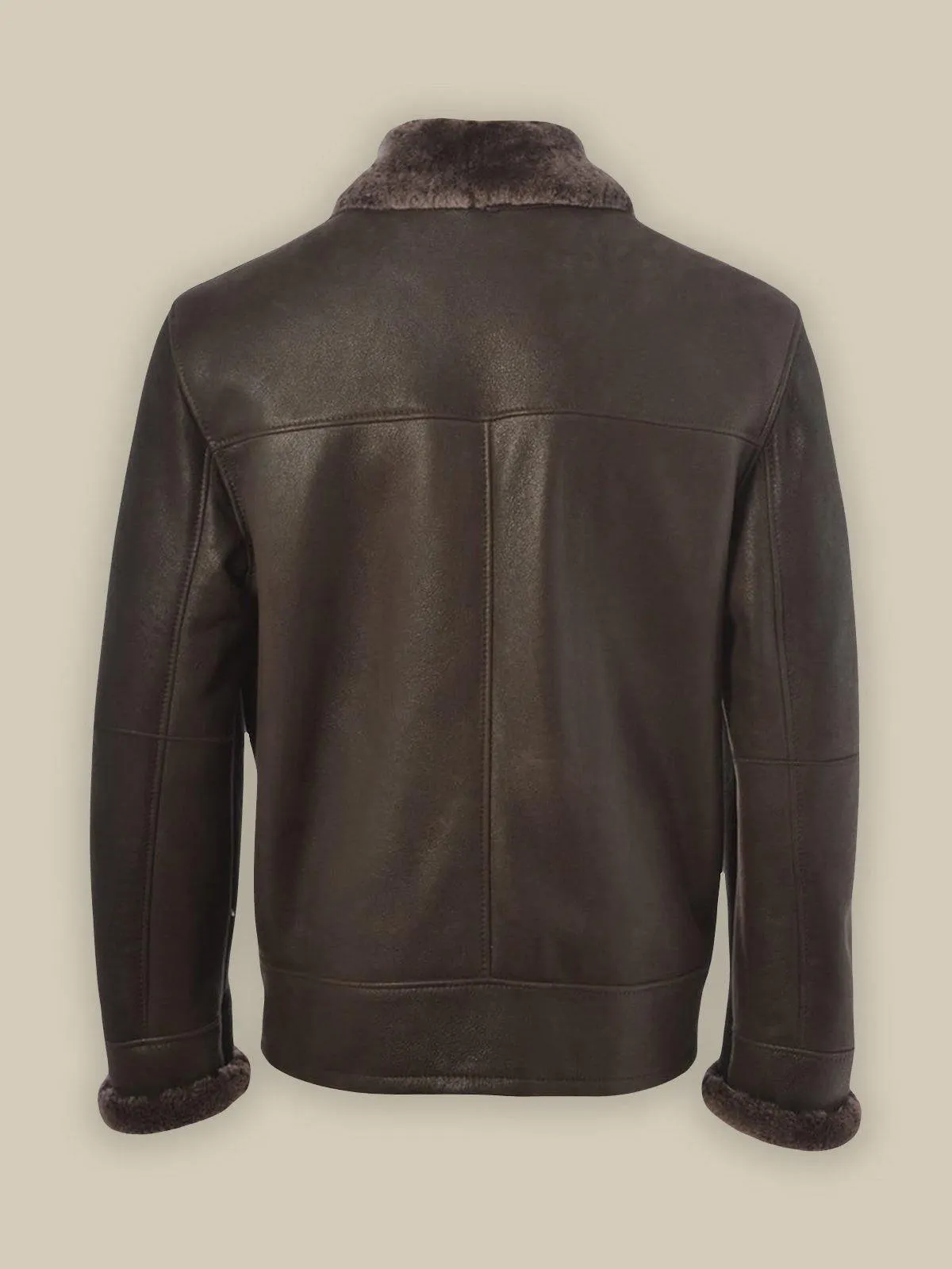 Men's Brown Shearling Bomber Jacket