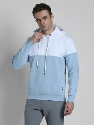 Men's Colourblocked Hooded Pullover Sweatshirt