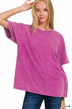 Mineral Wash Top with Rib Neck /Stuffology Boutique