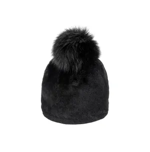 Mitchie's | Lamb's Wool Beanie with Fox Fur Pom