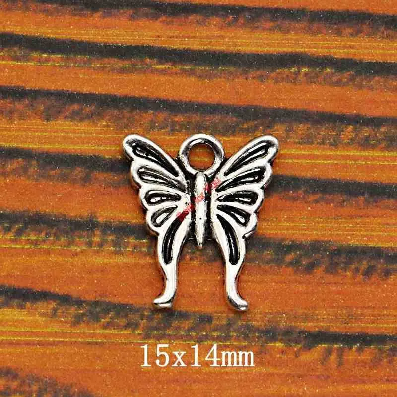 Mixed Tibetan Silver Plated Butterfly Dragonfly Charm Pendant for Bracelet