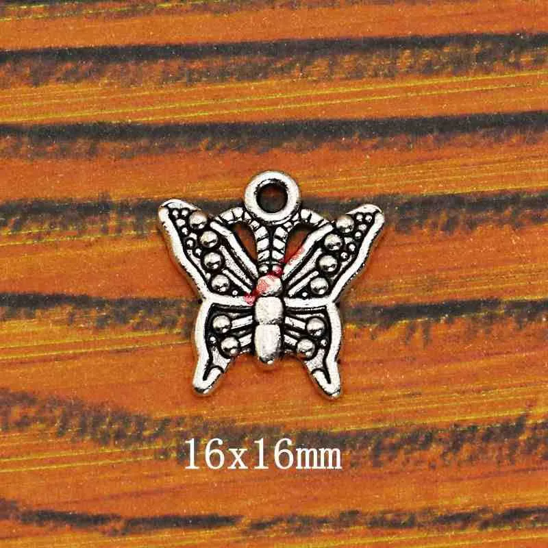 Mixed Tibetan Silver Plated Butterfly Dragonfly Charm Pendant for Bracelet