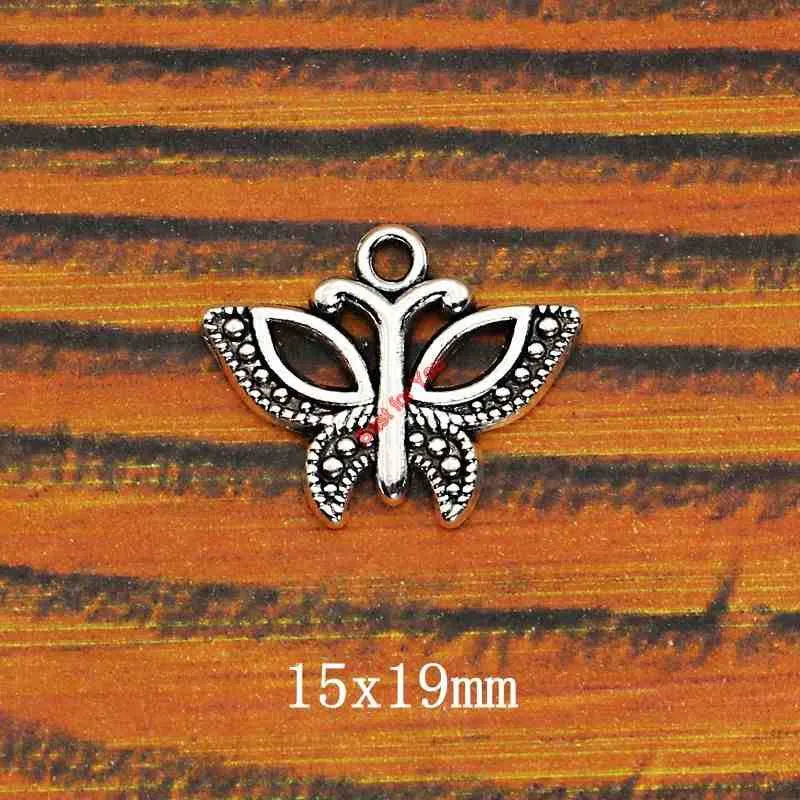 Mixed Tibetan Silver Plated Butterfly Dragonfly Charm Pendant for Bracelet