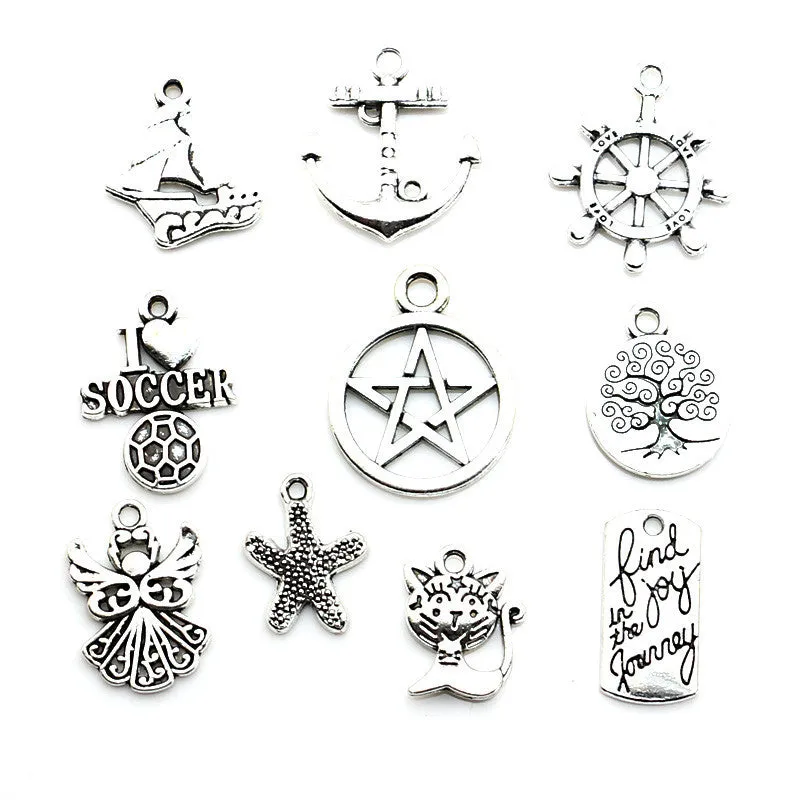 Mixed Tibetan Silver Plated Butterfly Dragonfly Charm Pendant for Bracelet
