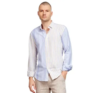 Multi Striped Seersucker Button Down Shirt - Sunrise