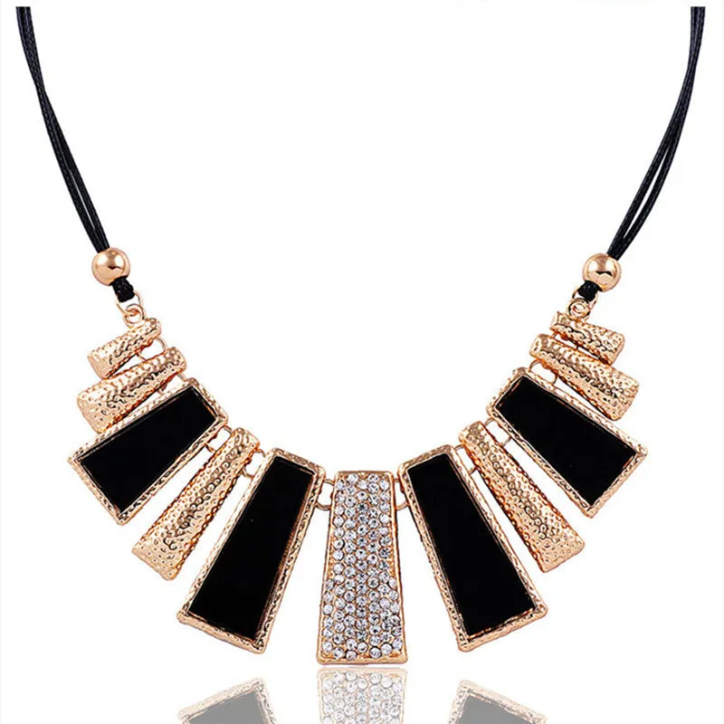 New Fashion Design Beads Enamel Leather Braided Rope Chain Necklace