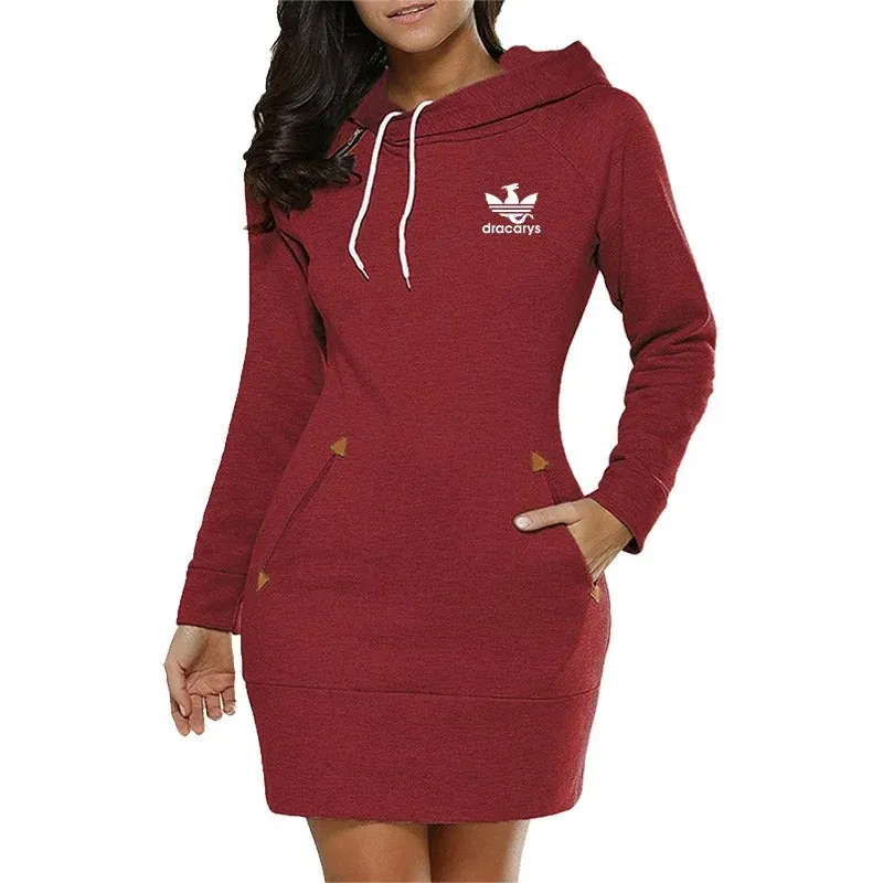Odette - Cozy Hooded Midi Dress for Women
