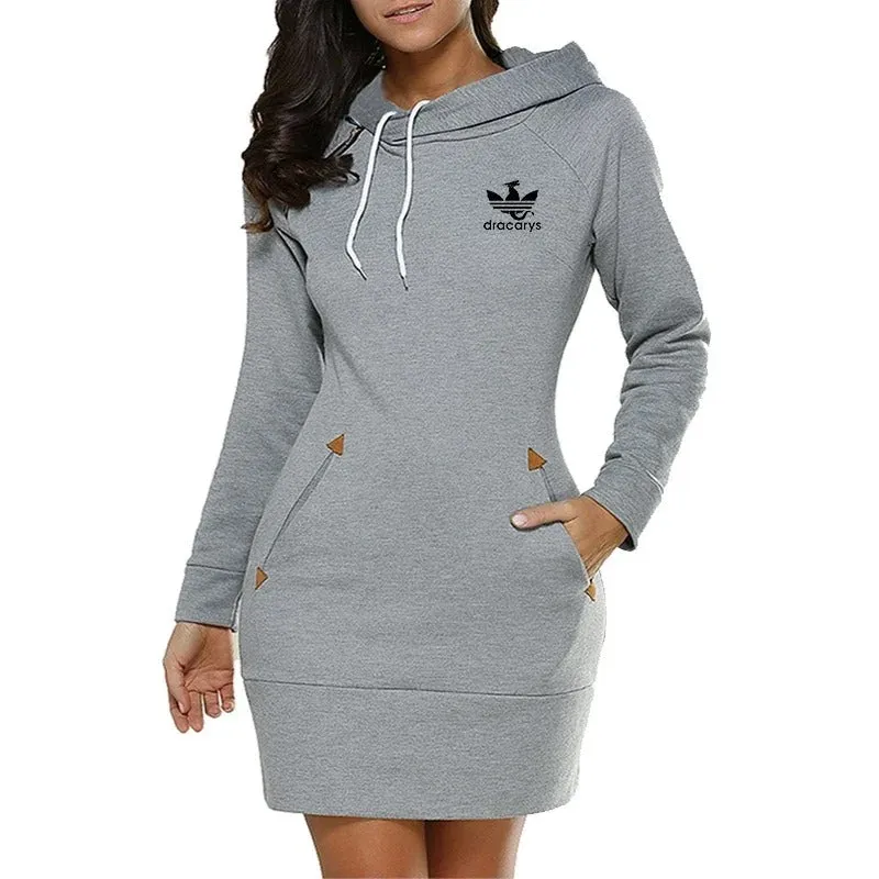 Odette - Cozy Hooded Midi Dress for Women