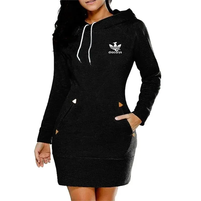 Odette - Cozy Hooded Midi Dress for Women