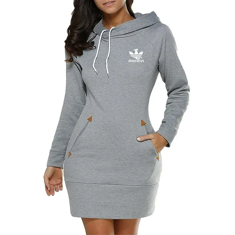 Odette - Cozy Hooded Midi Dress for Women