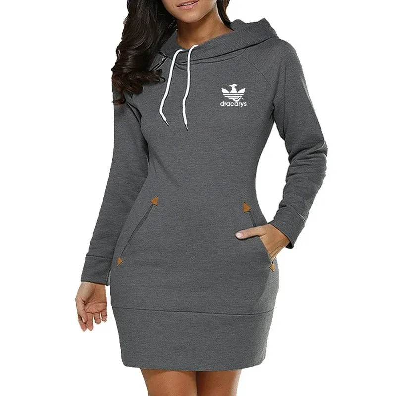 Odette - Cozy Hooded Midi Dress for Women