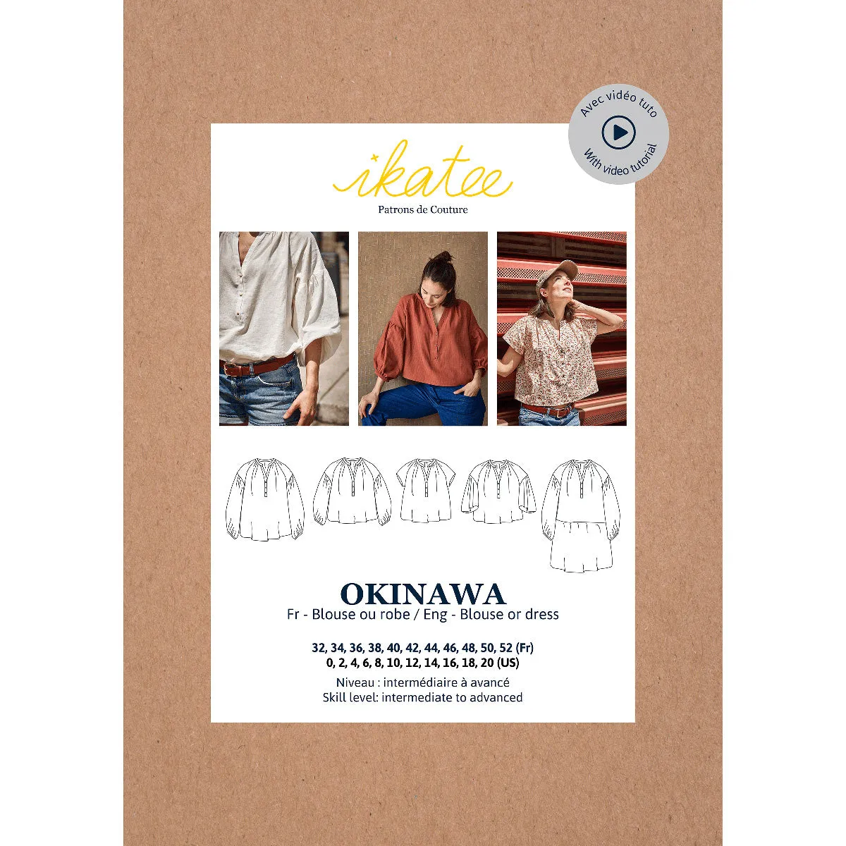 OKINAWA - Blouse and dress - Women 32-52 - Paper Sewing Pattern