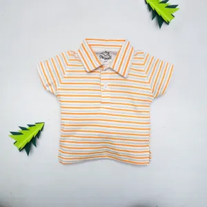 Orange Stripes Collar Shirt