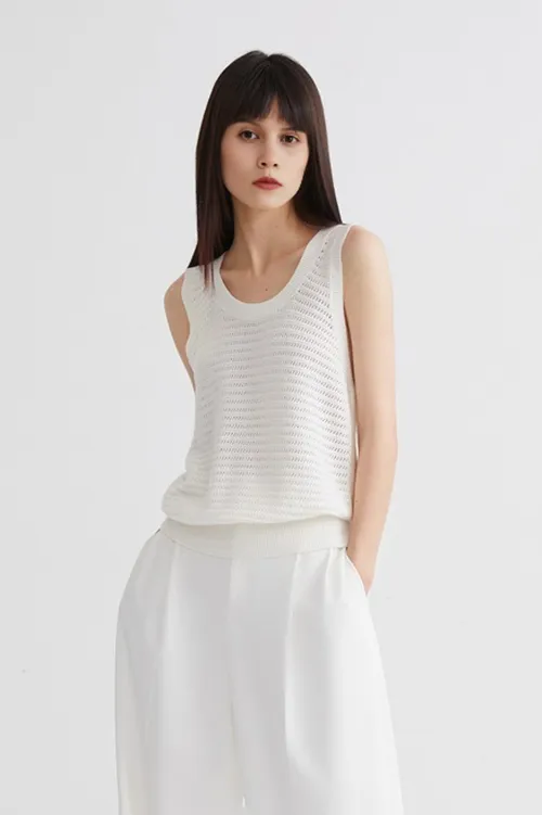 Oversized Crewneck Crochet Tank Top