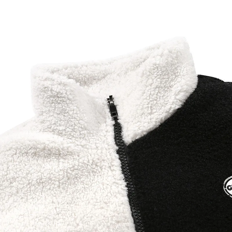 Pocket Stand Collar Fleece Padded Coat