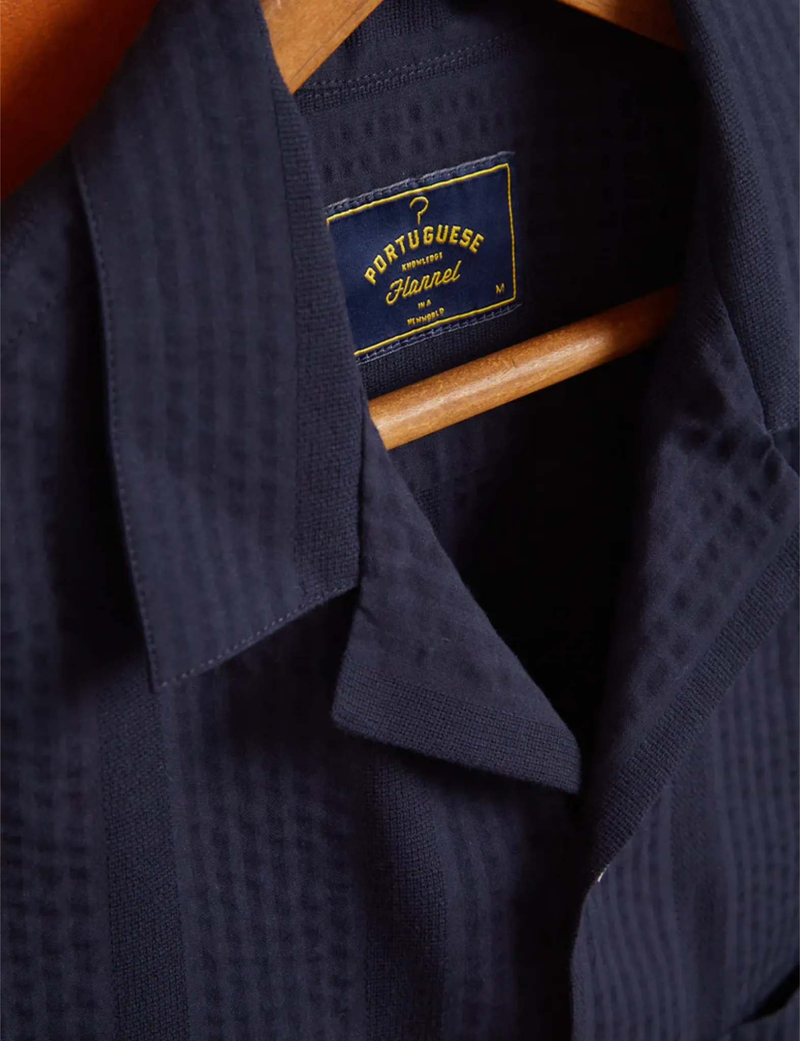 Portuguese Flannel Praia Short Sleeve Shirt - Navy Blue