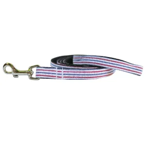 Red & Navy Extra Small Seersucker Dog Leash