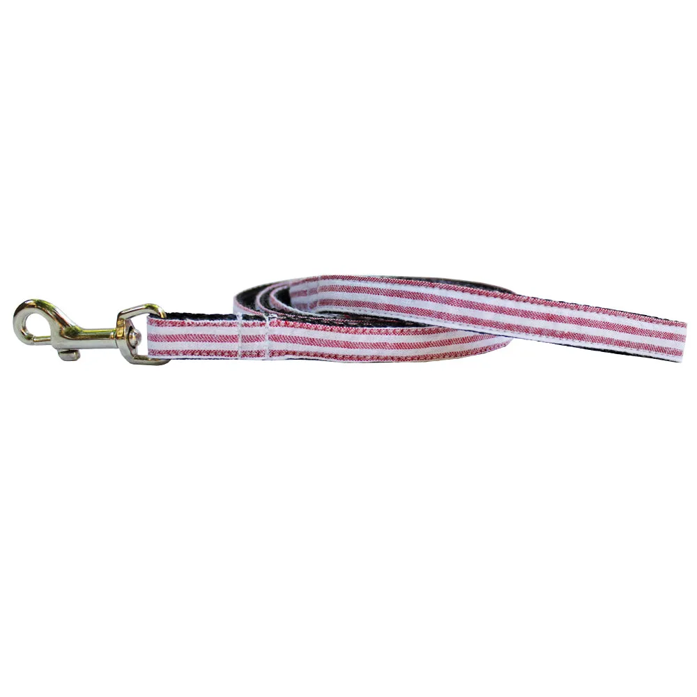 Red Extra Small Seersucker Dog Leash