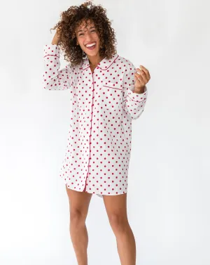 Sara Seersucker Dot Women's Night Shirt