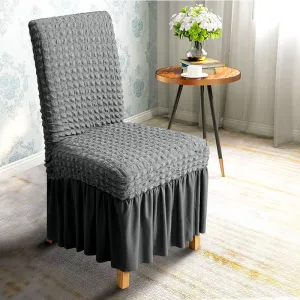 Seersucker Chair Slipcover Dark Gray