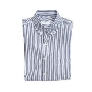 Seersucker Short Sleever - Navy Stripe
