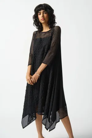 Silky Knit and Seersucker Handkerchief Dress