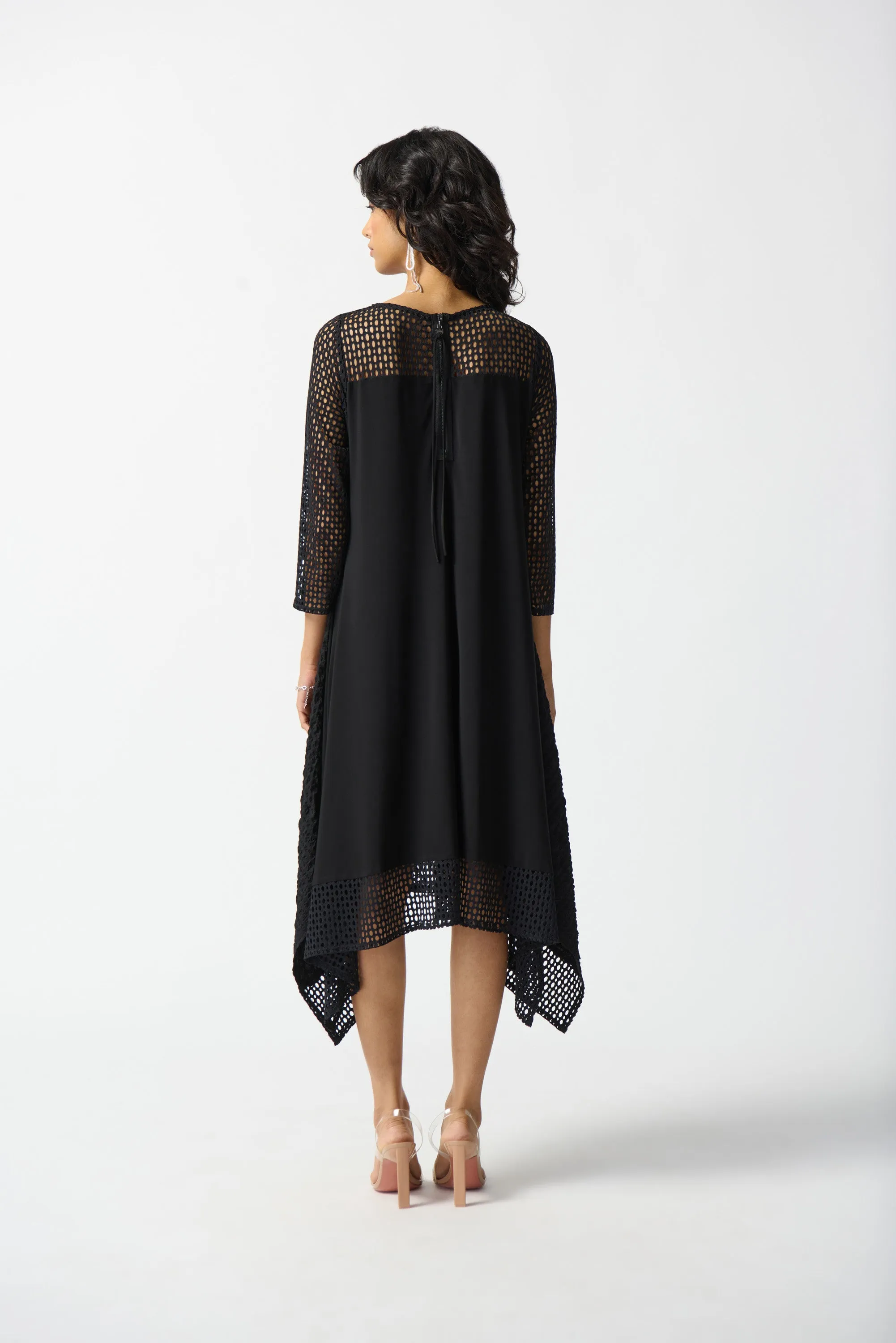 Silky Knit and Seersucker Handkerchief Dress
