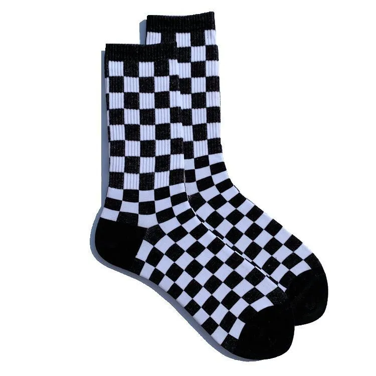 Socks Chessboard Socks Trendy Street European And American