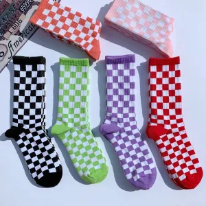 Socks Chessboard Socks Trendy Street European And American
