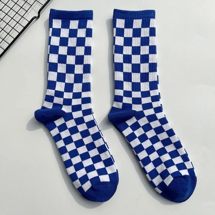 Socks Chessboard Socks Trendy Street European And American