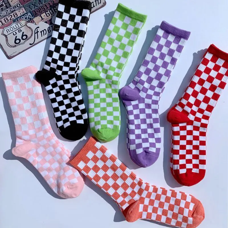 Socks Chessboard Socks Trendy Street European And American