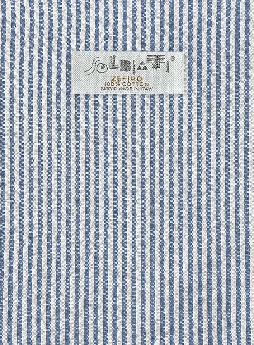 Solbiati Light Blue Seersucker Pants