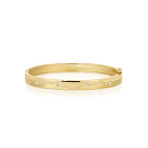 Sterling Silver 14k Gold Plated bracelet with Scattered Stones