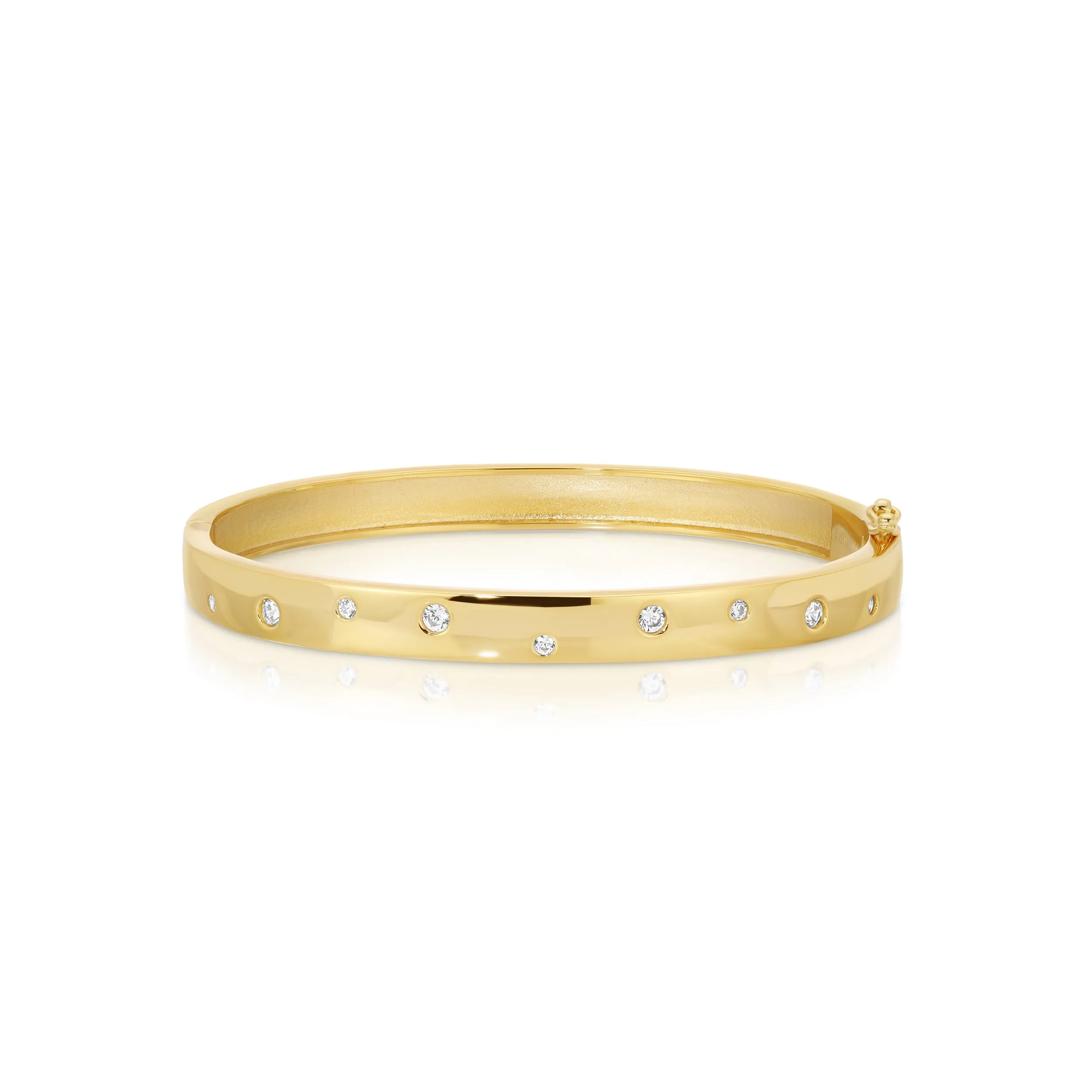 Sterling Silver 14k Gold Plated bracelet with Scattered Stones