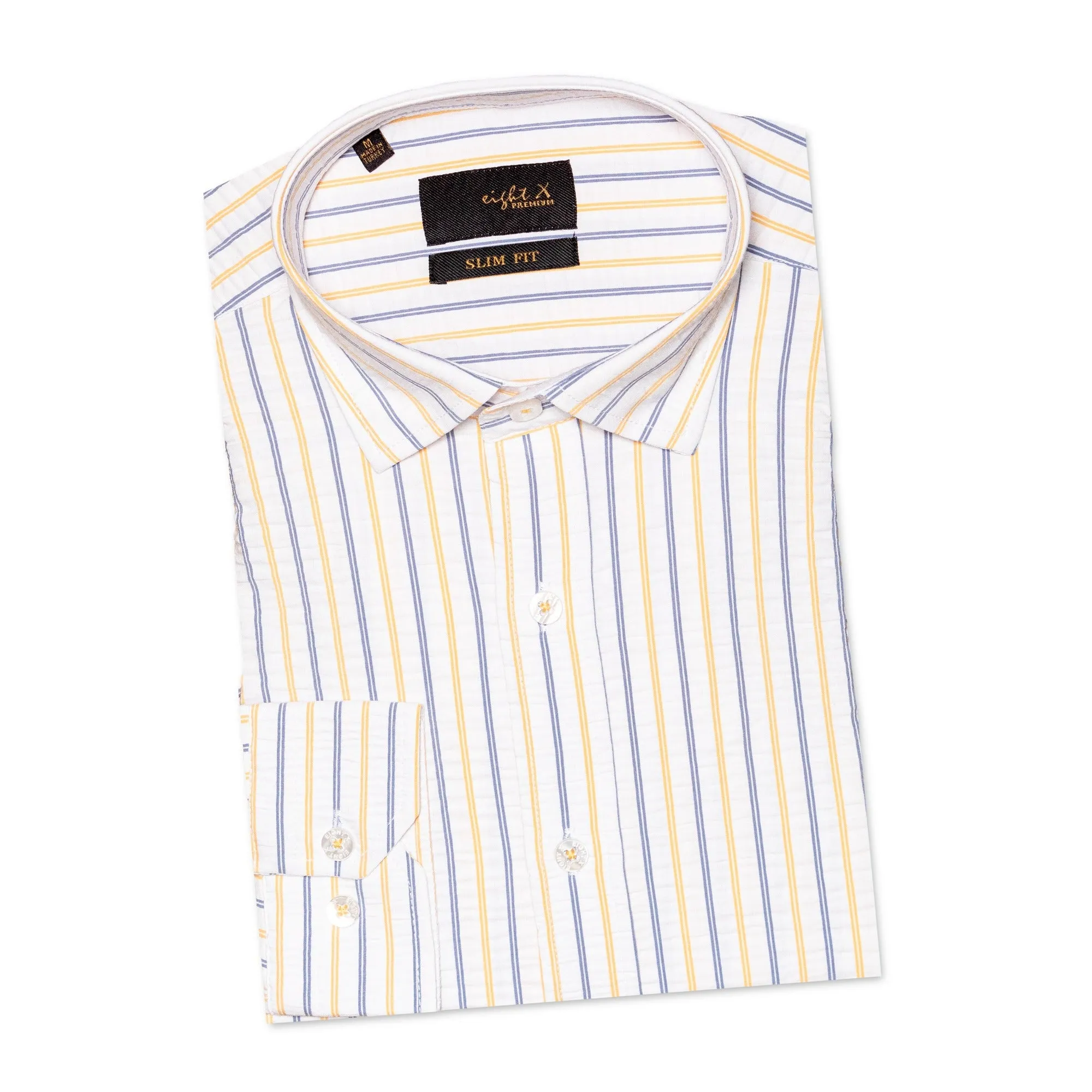 Striped Seersucker Button Down Shirt - Sunrise