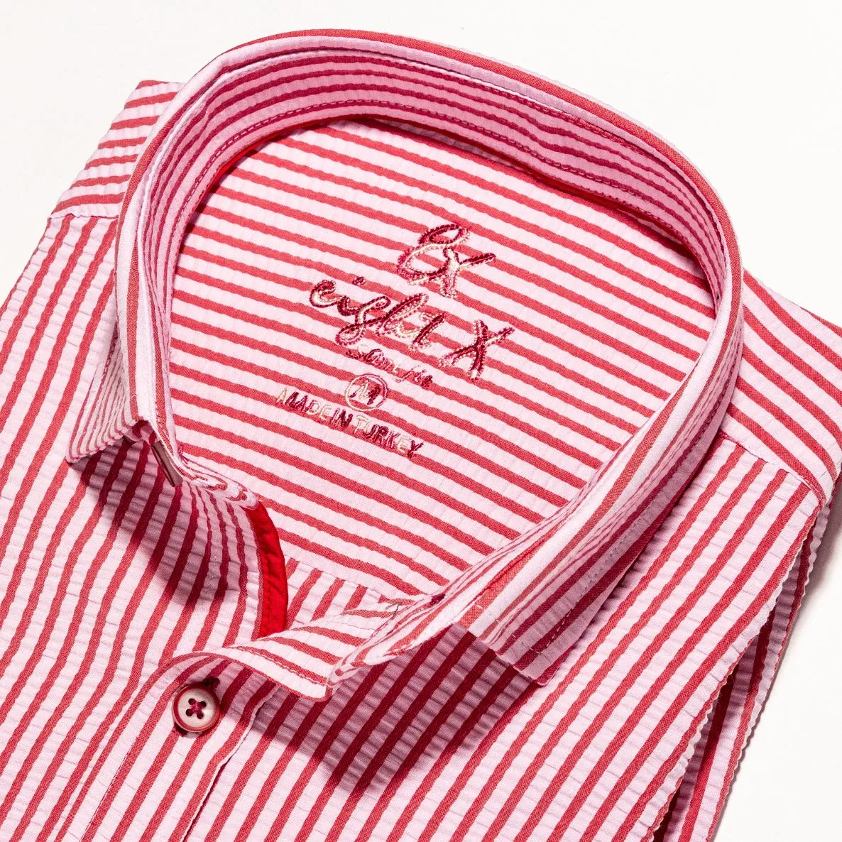 Striped Seersucker Button Down Shirt