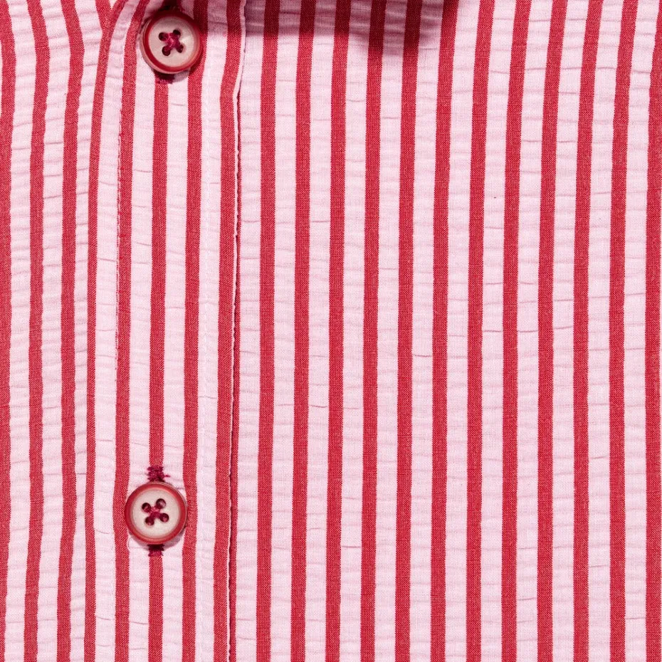 Striped Seersucker Button Down Shirt