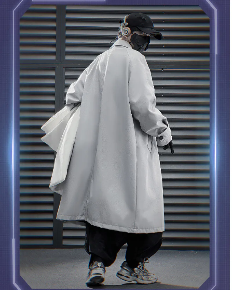 Techwear Detachable Shoulder Cape Long Coat